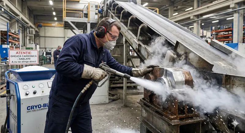 Curățare industrială prin sablare cu gheață carbonică